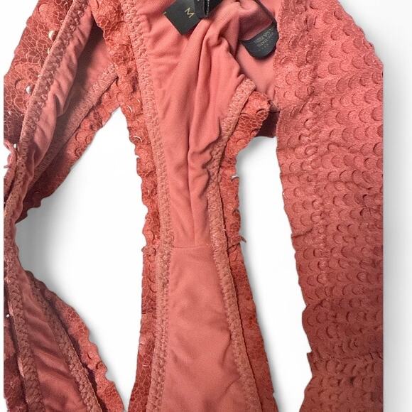 VIX Paula Hermanny Mauve Mesh Cheeky Bikini Bottom Medium - Picture 4 of 4